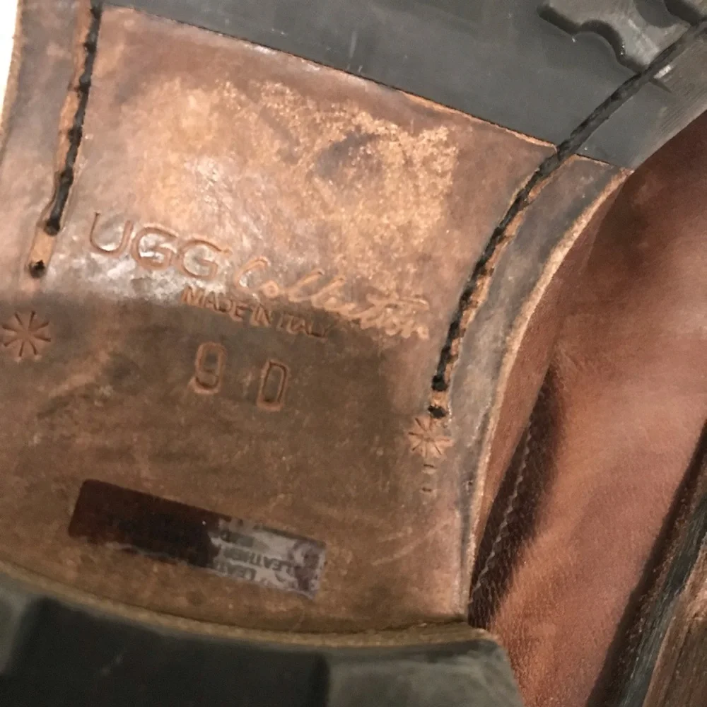 UGG Collection Made in Italy Men’s Brown Leather Chelsea Boots Size 9D